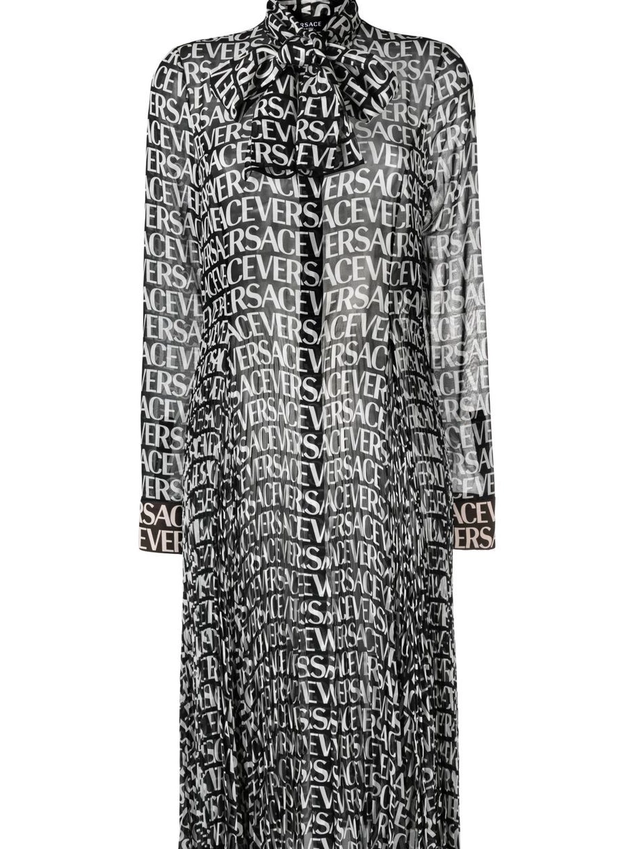 shirtdress logo-print Women Versace silk 0706